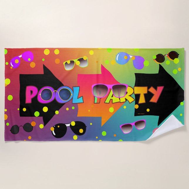 Toalla de playa para fiesta en la piscina (Anverso)