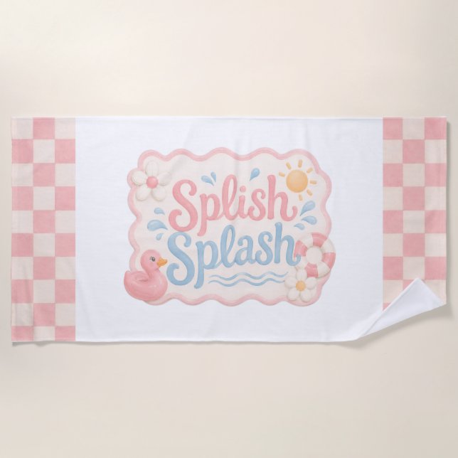 Toalla de Playa para Fiesta en Piscina Splish Spla (Anverso)