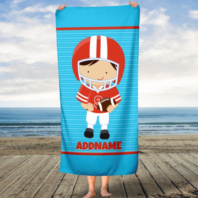 Toalla de playa para niños con fútbol y nombre per (Subido por el creador)