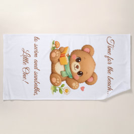 Toalla de playa para niños | "Oso de lectura de cu