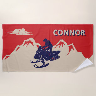 Toalla De Playa Para Snowmobilers Snowmobile Gráfico personalizado