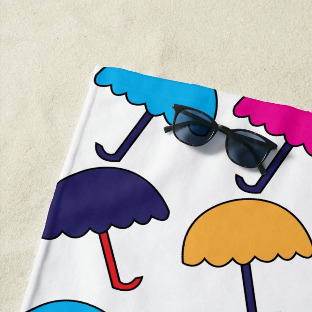 Toalla De Playa Paraguas coloridos (In situ)