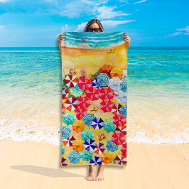 Toalla De Playa Paraguas en la arena