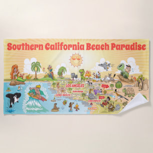 Toalla De Playa Paraíso costero del sur de California