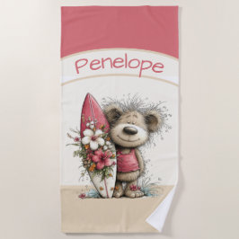 Toalla De Playa Paraíso de osos tropicales con encanto floral de s