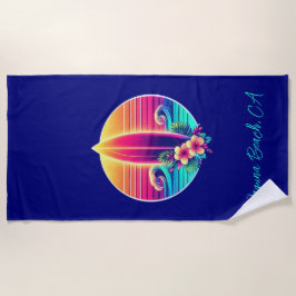 Toalla De Playa Paraíso de Surfboard Sunset