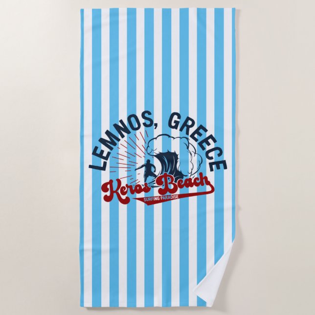 Toalla De Playa Paraíso de Surfing: Keros Beach, Lemnos, Grecia (Anverso)