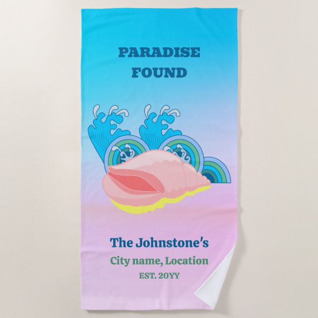 Toalla De Playa Paraíso encontrado (Anverso)