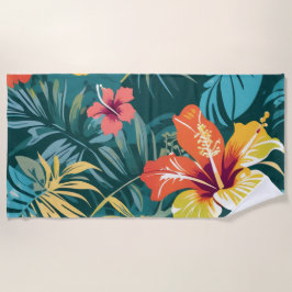 Toalla De Playa Paraiso Floral Tropical
