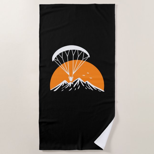 Toalla De Playa Paramotor Retro Vintage (Anverso)