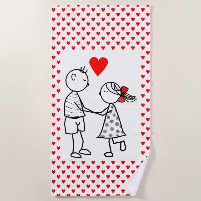 Toalla de playa Pareja Amor (Anverso)