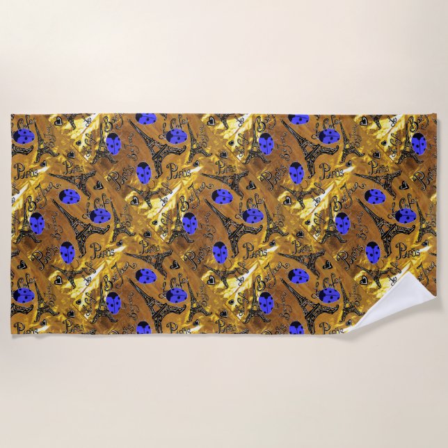 TOALLA DE PLAYA PARIS LADYBUGS (Anverso)