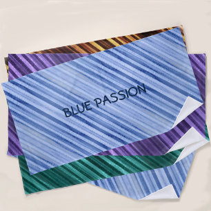 Toalla De Playa Pasión azul diagonal rayada personalizada