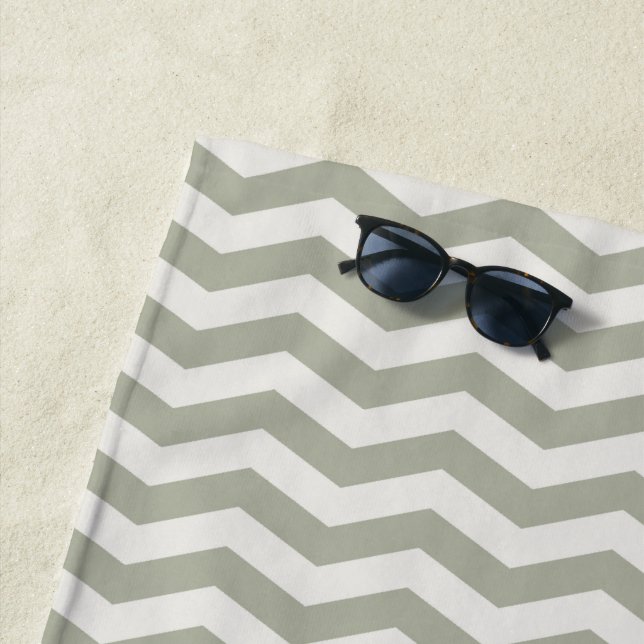 Toalla De Playa Pastel cebra raya geométrica Chevron (In situ)