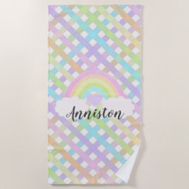 Toalla De Playa Pastel de arcoiris