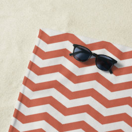Toalla De Playa Pastel naranja zig zag raya geométrico