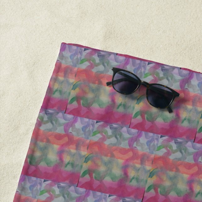 Toalla De Playa Pastel Resumen Arte (In situ)