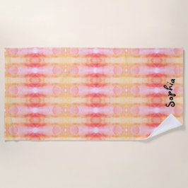 Toalla De Playa Pastel rosa y amarillo de niño