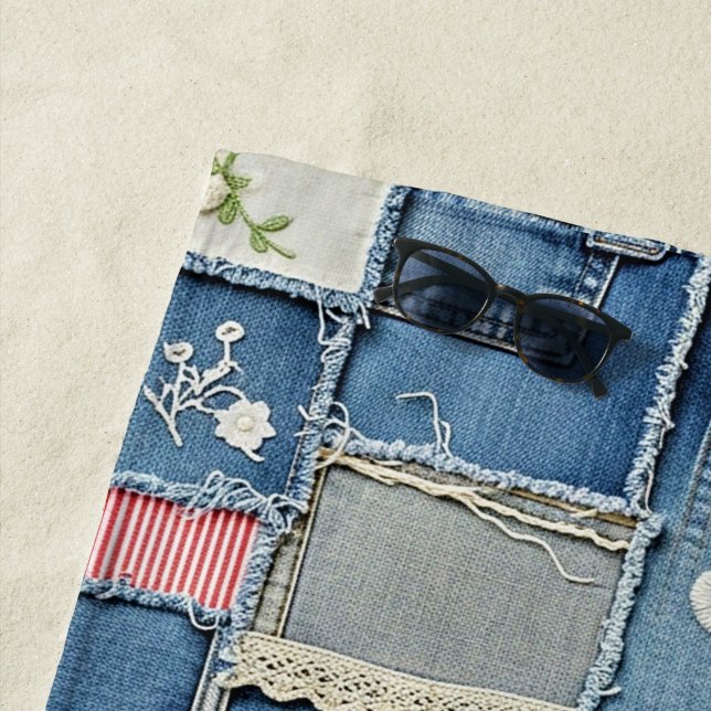 Toalla De Playa Patchwork Denim (In situ)