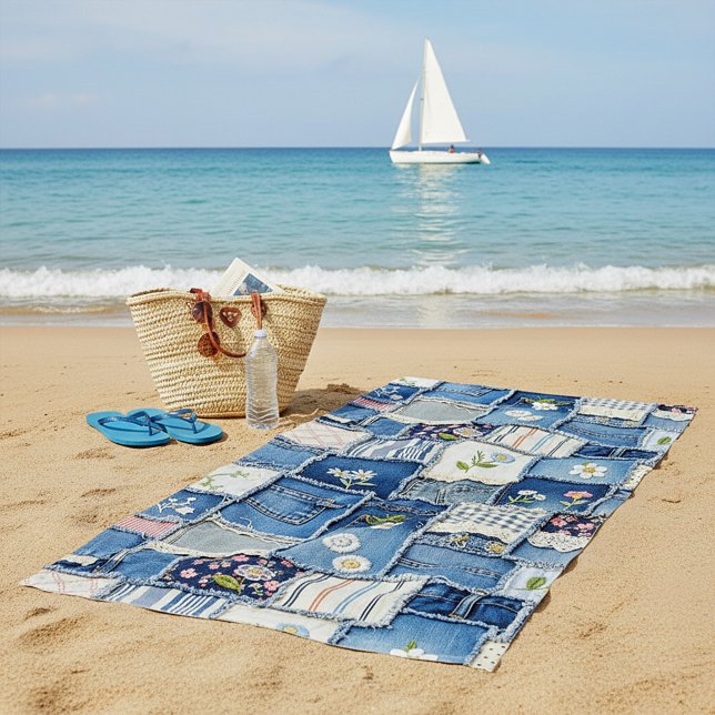 Toalla De Playa Patchwork Denim (Subido por el creador)
