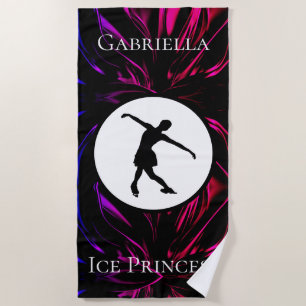 Toalla De Playa Patinaje artístico "Princesa de Hielo" personaliza