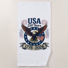 Toalla De Playa Patriotic American Eagle 250 Years 1776-2026
