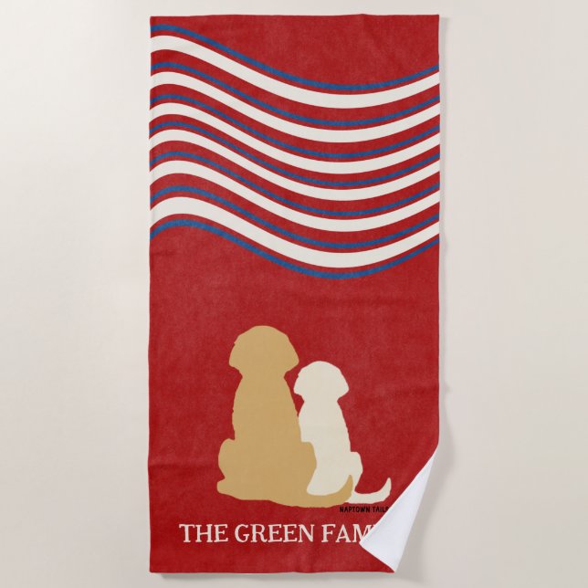 Toalla De Playa Patriotic Americana Golden Retriever Beach Towel (Anverso)