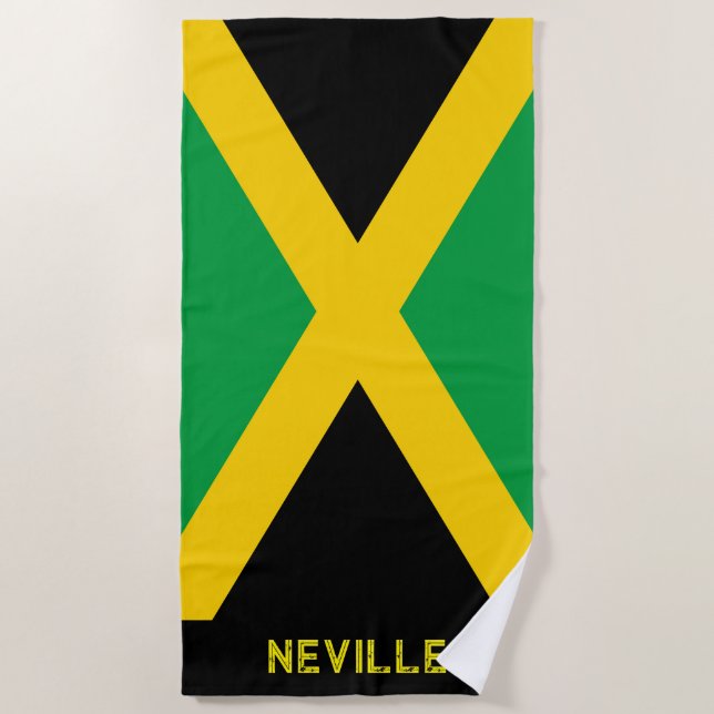 Toalla De Playa Patriotic Flag of Jamaica (Anverso)