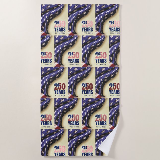 Toalla De Playa Patriotic Semiquincentennial USA 250th July 4th (Anverso)