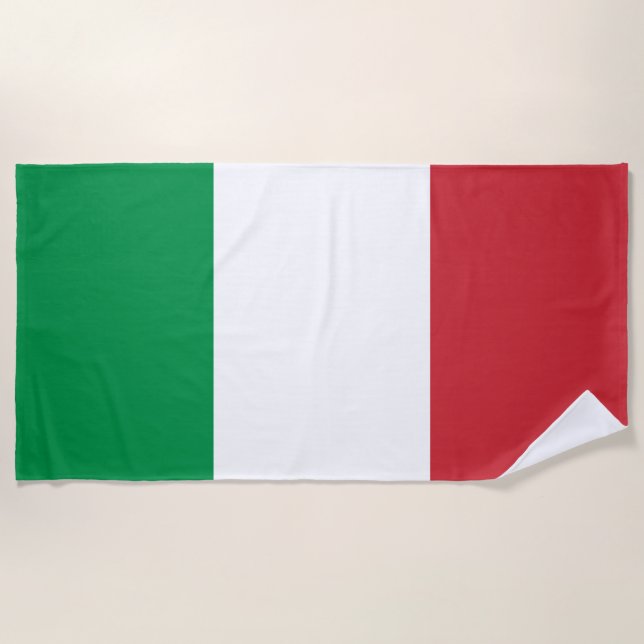 Toalla De Playa Patriótico italiano de bandera italiana de Italia (Anverso)