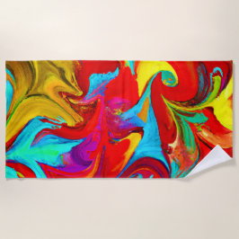 Toalla De Playa Patrón abstracto colorido y vivo