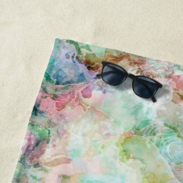 Toalla De Playa Patrón abstracto de acuarela de océano con textura