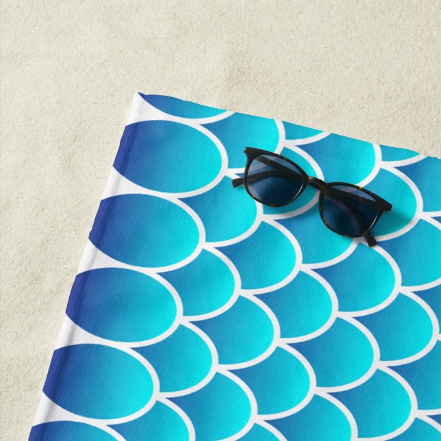 Toalla De Playa Patrón abstracto de piel animal azul claro (In situ)