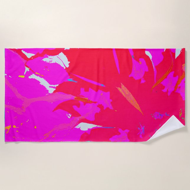 Toalla De Playa Patrón abstracto rosa elegante (Anverso)