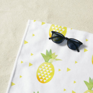 Toalla De Playa Patrón acuarela tropical dulce piña de verano