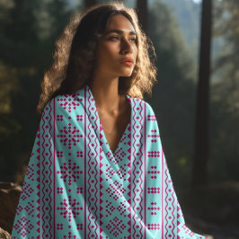 Toalla De Playa patrón aqua aztec