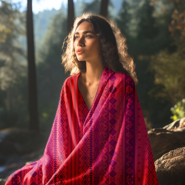 Toalla De Playa Patrón azteca rojo (Subido por el creador)