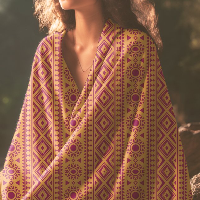 Toalla De Playa Patrón azteca rojo y mustáceo (Subido por el creador)