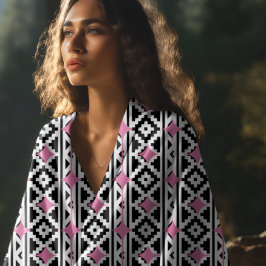 Toalla De Playa Patrón azteca rosa