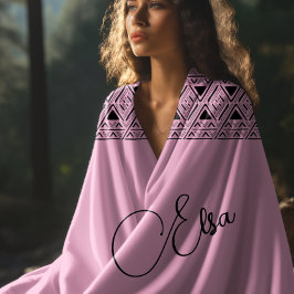 Toalla De Playa patrón azteca rosa