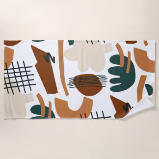 Toalla De Playa Patrón boho abstracto limpio | Minimalista moderno