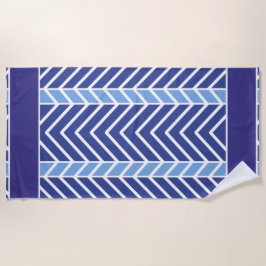 Toalla De Playa Patrón Chevron Azul