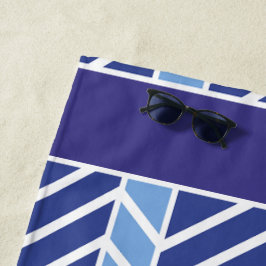 Toalla De Playa Patrón Chevron Azul
