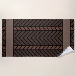 Toalla De Playa Patrón Chevron Marrón