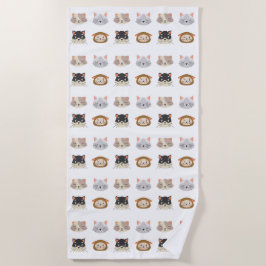 Toalla De Playa Patrón con cabezas de gato cortas