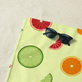 Toalla De Playa Patrón continuo de rodajas de naranja