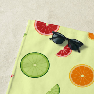 Toalla De Playa Patrón continuo de rodajas de naranja