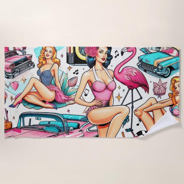 Toalla De Playa Patrón curtido de los años 50 (Anverso)