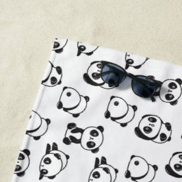 Toalla De Playa Patrón Cute Pandas