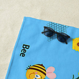 Toalla De Playa Patrón de abeja en azul